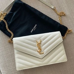 Authentic Saint Laurent Crossbody Wallet on Chain